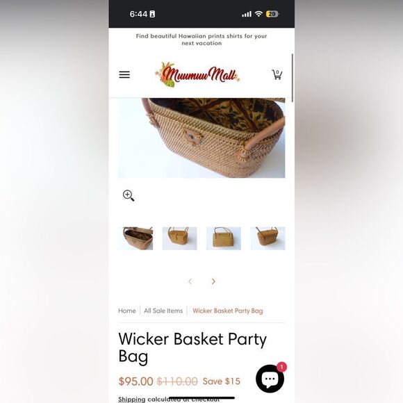 Authentic Woven Brown Wicker, Rattan, Straw Crossbody Shoulder Bag Flap - Picture 4 of 4